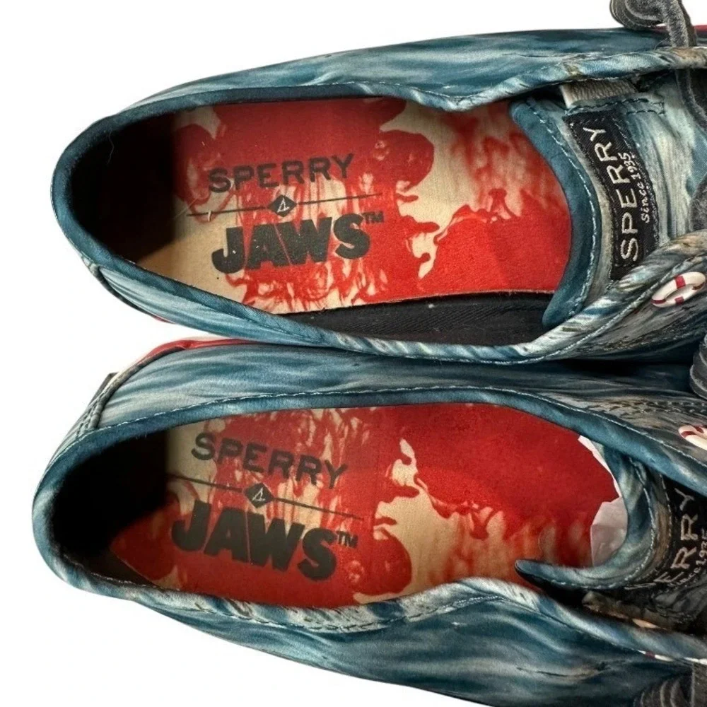 Sperry x Jaws Movie Universal ‎ Slip On Boat Shoes Sneaker Shark Ocean Size 7M